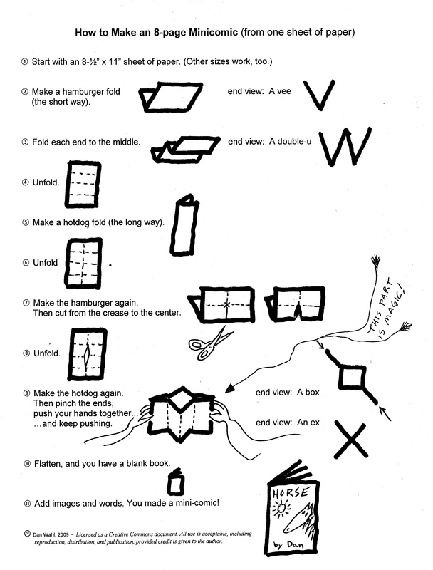 How to Make an 8-page Mini-Comic (or Mini-Book) from one sheet of paper